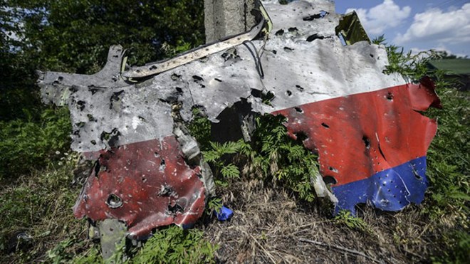 Mảnh vỡ máy bay MH17 cho thấy có thể chuyến bay đã trúng tên lửa (Nguồn: AP)
