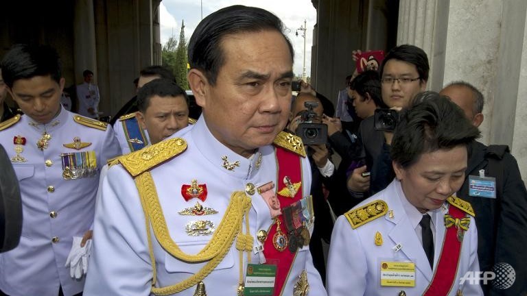 Lãnh đạo chính quyền quân sự Thái Lan, Tướng Prayuth Chan-o-Cha đã được chọn làm Thủ tướng lâm thời Thái Lan. Ảnh: AFP