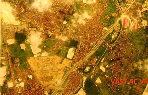 Hình ảnh của Hà Nội nhìn từ vệ tinh VNREDSat-1. Ảnh: Vast.ac