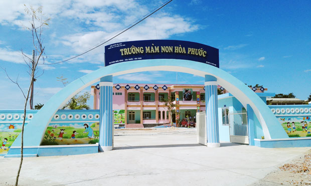 Trường mầm non Hòa Phước được Ngân hàng Nông nghiệp và Phát triển nông thôn Chi nhánh Đà Nẵng hỗ trợ hơn 4 tỷ đồng để xây dựng. Ảnh: V.HOA