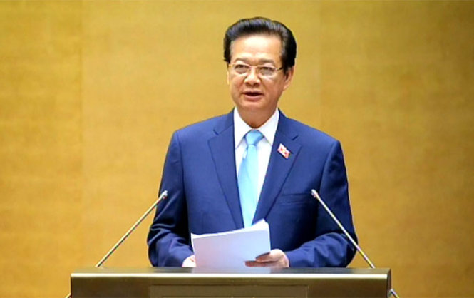 Thủ tướng Nguyễn Tấn Dũng phát biểu tại phiên khai mạc kỳ họp thứ 8, Quốc hội khóa XIII