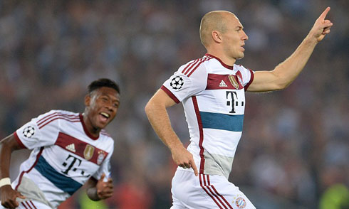 Robben mở màn cho đêm thi đấu thăng hoa của Bayern. Ảnh: EPA.