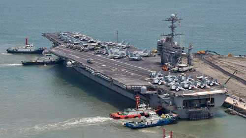  Tàu sân bay hạt nhân USS George Washington của Mỹ. Ảnh minh họa: Rappler
