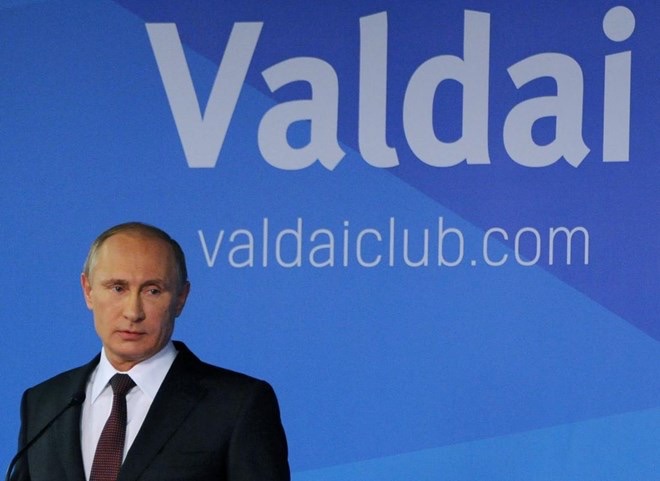 Tổng thống Nga Vladimir Putin phát biểu tại câu lạc bộ Valdai (Nguồn: Reuters)