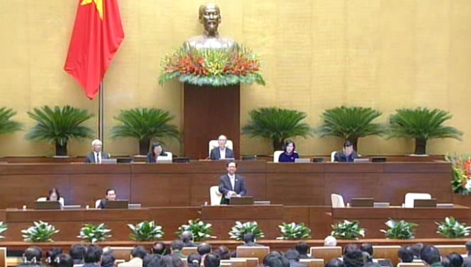 Quang cảnh nghị trường phiên trả lời chất vấn chiều 19-11 của Thủ tướng Nguyễn Tấn Dũng