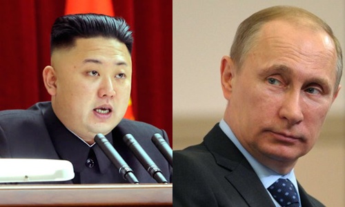 Lãnh đạo Triều Tiên Kim Jong-un và Tổng thống Nga Vladimir Putin. Ảnh: Reuters, AP