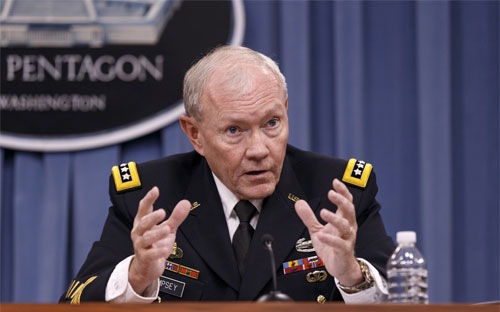Chủ tịch Hội đồng tham mưu trưởng liên quân Mỹ, tướng Martin Dempsey - Ảnh: AP/WSJ.