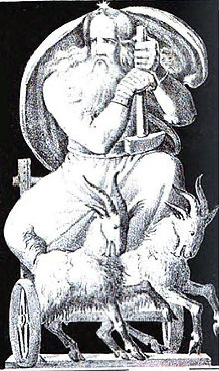 Minh họa Thần Thor và hai con dê (1832).