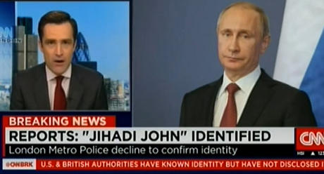 CNN đăng hình Putin trong bản tin về John thánh chiến. (Ảnh chụp từ video)