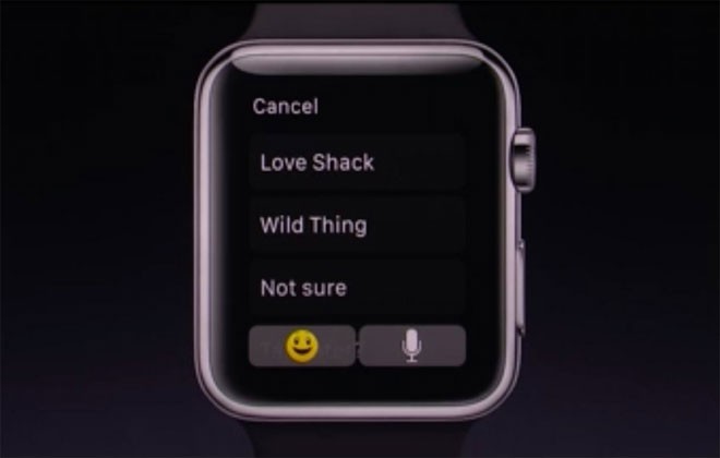 Khi có thông báo, người dùng Apple Watch nâng cổ tay lên xem và sau đó vuốt để trả lời. Apple cũng có các sẵn các lựa chọn để người dùng trả lời.