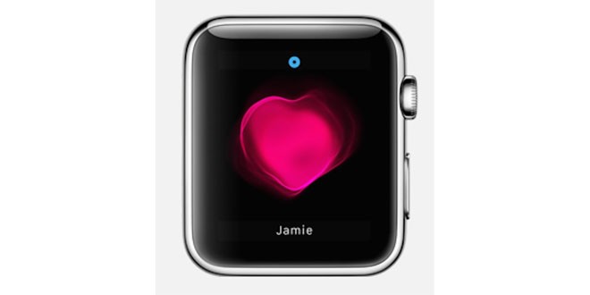 Apple Watch có một bộ cảm ứng đo nhịp tim, có thể gửi nhịp tim của người dùng tới một người bạn.