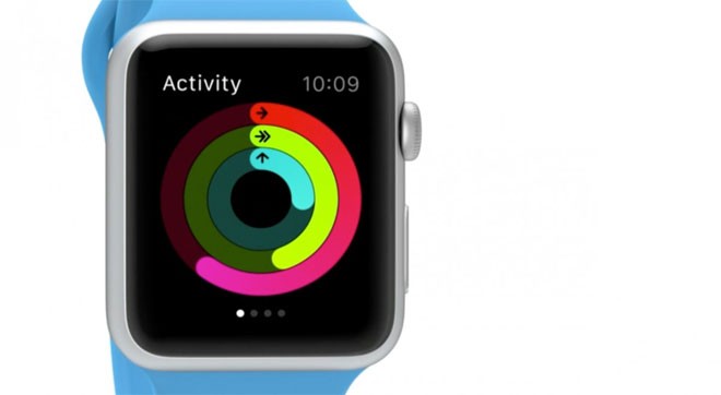 Có hai ứng dụng sức khỏe trên Apple Watch là Fitness và Workout. Các ứng dụng này theo dõi nhịp tim, mức tiêu thụ calorie, khoảng cách, và thời gian tập luyện.
