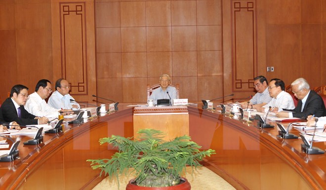 Tổng Bí thư Nguyễn Phú Trọng, Trưởng Ban Chỉ đạo Trung ương về phòng, chống tham nhũng chủ trì cuộc họp của Thường trực Ban Chỉ đạo. 