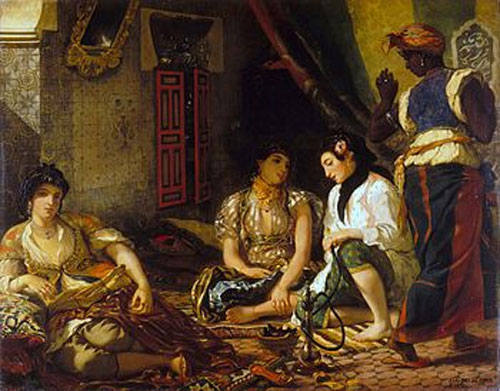 Những phụ nữ Algiers trong căn hộ - tranh sơn dầu của Eugène Delacroix. 