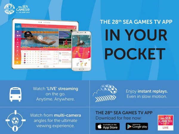 Từ ngày 25-5, ứng dụng SEA Games TV sẽ được tải miễn phí (ảnh: twitter.com/seagames2015)
