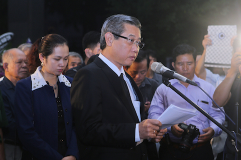 Ông Hứa Ngọc Thuận, Phó chủ tịch UBND TP.HCM đọc điếu văn