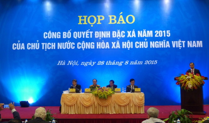 Họp báo quốc tế công bố quyết định đặc xá năm 2015 - Ảnh: Minh Quang 