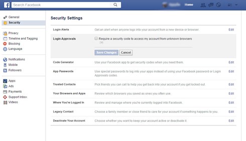 Thay đổi thiết lập để bảo vệ an toàn tài khoản Facebook của người dùng
