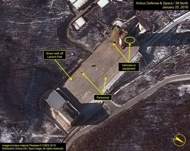 Ảnh chụp từ vệ tinh khu phóng tên lửa Sohae của CHDCND Triều Tiên - Ảnh: Reuters