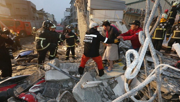 Tâm chấn trận động đất nằm cách thành phố Đài Nam khoảng 48km về phía đông - đông nam - Ảnh: AFP