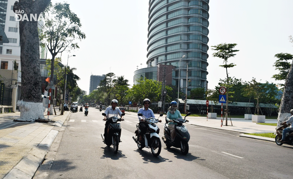 Đoạn đầu cung đường Quang Trung với dáng dấp hiện đại