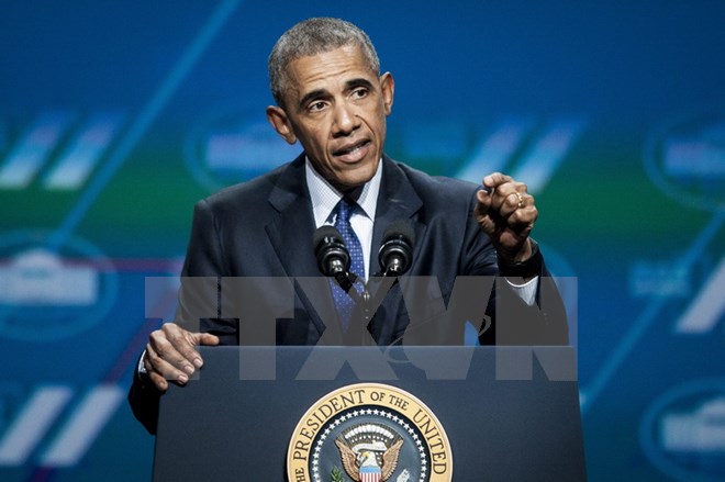 Tổng thống Mỹ Barack Obama phát biểu tại thủ đô Washington ngày 14/6. (Nguồn: EPA/TTXVN)