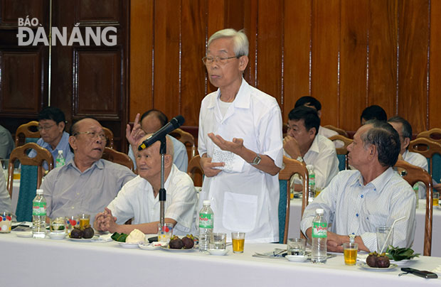 Ông Nguyễn Thành, nguyên Phó Bí thư Thường trực Tỉnh ủy Quảng Nam - Đà Nẵng phát biểu.