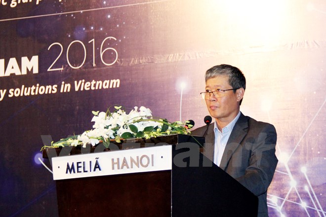 Thứ trưởng Nguyễn Thành Hưng hy vọng qua Hội thảo, các tổ chức, doanh nghiệp sẽ có những giải pháp phù hợp để xây dựng đội ngũ ứng cứu. (Ảnh: T.H/Vietnam+)