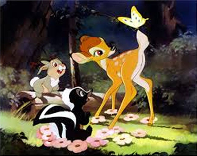 Những hình ảnh trong bộ phim hoạt hình Bambi. 