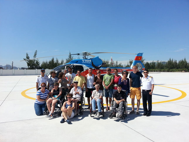 A helicopter tour for some disabled passengers