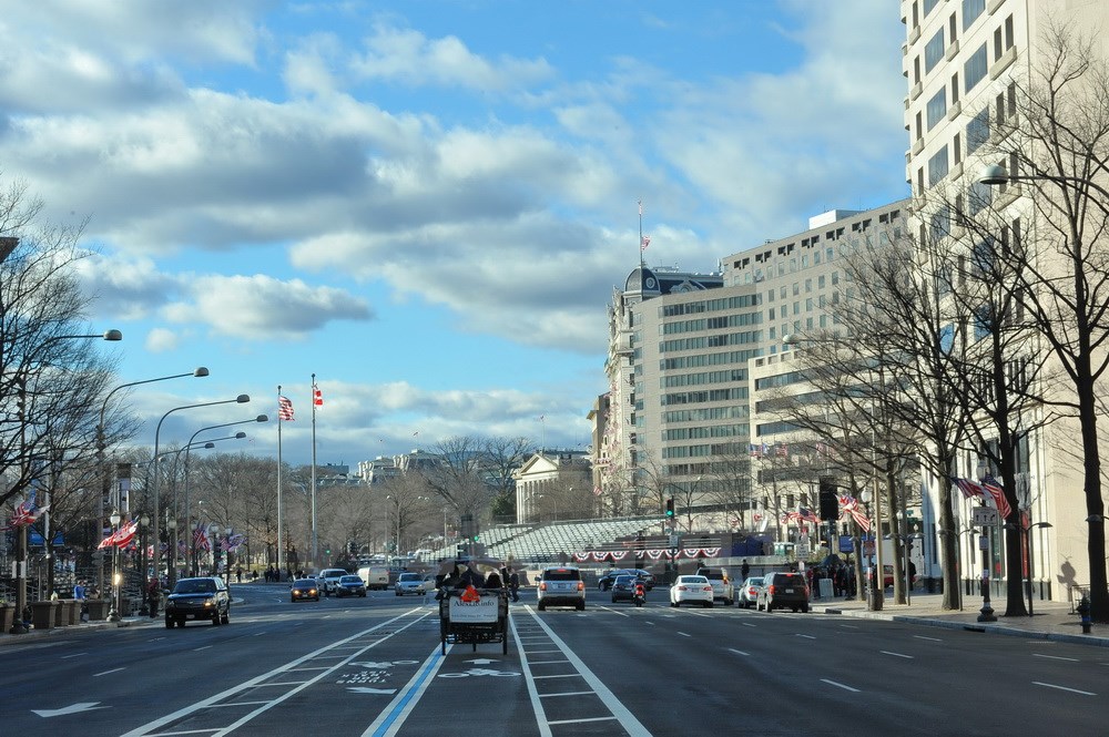 Tượng đài Washington (người Việt quen gọi là Tháp Bút chì), nằm đối diện Nhà Trắng ở trung tâm thủ đô Washington D.C, là một trong những địa điểm tập trung đông người nhất để chứng kiến Lễ nhậm chức. (Ảnh: Thanh Tuấn/Vietnam+)