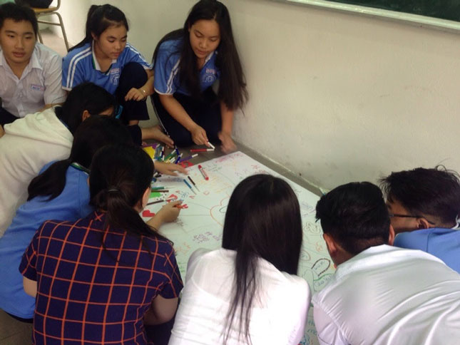 Một buổi sinh hoạt tư vấn tâm lý, rèn luyện kỹ năng của học sinh Trường THPT Phan Châu Trinh.