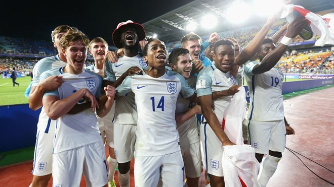 Niềm vui của các cầu thủ Anh sau chiến thắng, (Nguồn: Getty Images)