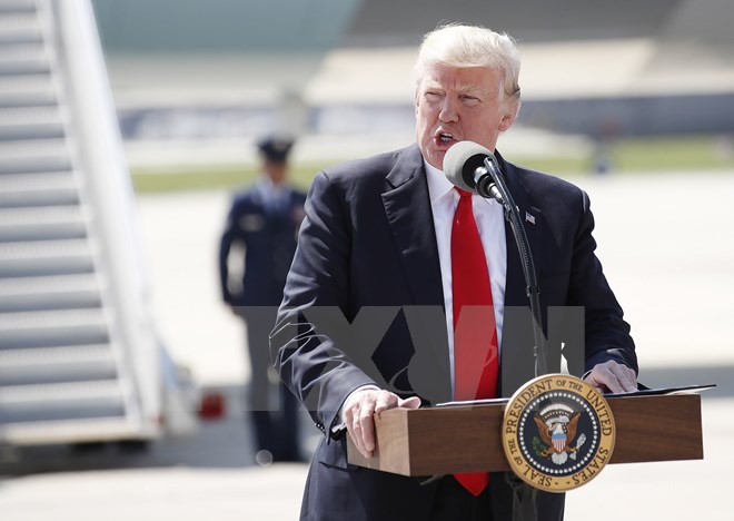 Tổng thống Mỹ Donald Trump trong bài phát biểu ở Milwaukee, Wisconsin ngày 13/6. (Nguồn: EPA/TTXVN)