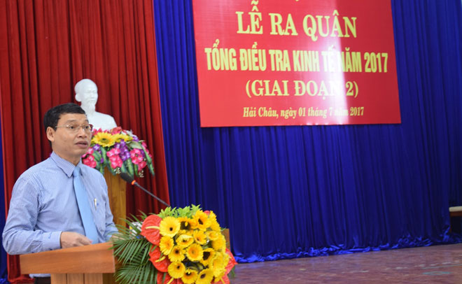 Phó Chủ tịch UBND thành phố Hồ Kì Minh phát biểu chỉ đạo tại Lễ ra quân Tổng điều tra kinh tế Đà Nẵng năm 2017