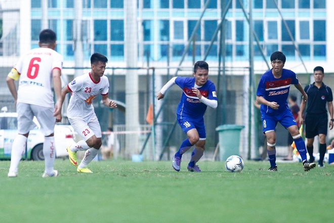 Quang Hải và những ngôi sao U20 Việt Nam là điểm sáng nổi bật trong thắng lợi của U22 Việt Nam trước Viettel.