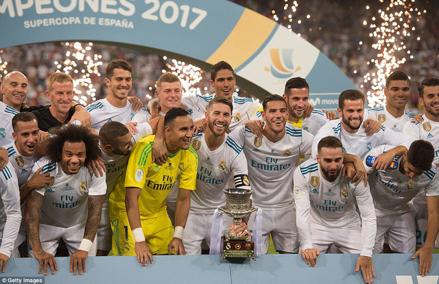 Real Madrid giành Siêu Cup Tây Ban Nha 2017 sau khi thắng chung cuộc Barcelona 5-1
