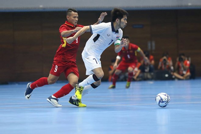 Tuyển Futsal Việt Nam không thể tạo nên bất ngờ trước Thái Lan. 