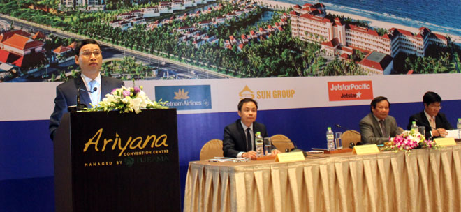Phó Chủ tịch UBND thành phố Hồ Kỳ Minh phát biểu tại Hội nghị Đầu tư du lịch thành phố Đà Nẵng.