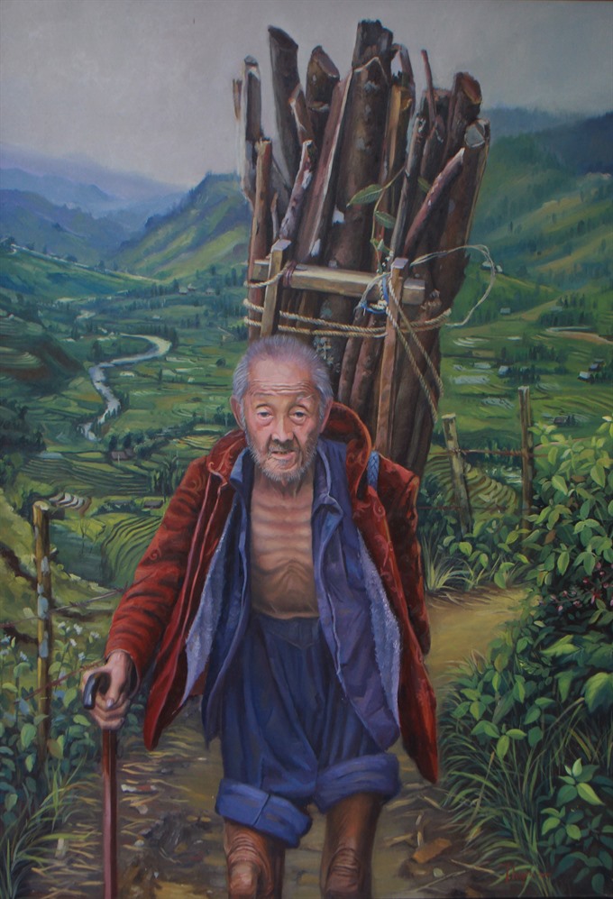 Lam Lũ (Hardship of life), an oil painting by Ngân Thủy. — VNS Photo Trinh Nguyễn Read more at http://vietnamnews.vn/life-style/418783/exhibition-to-honour-viet-nams-fine-arts.html#2JDp9412DJuU8i6y.99