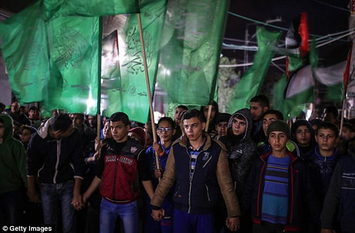 Hình ảnh biểu tình ở Thành phố Gaza. Ảnh: Getty.