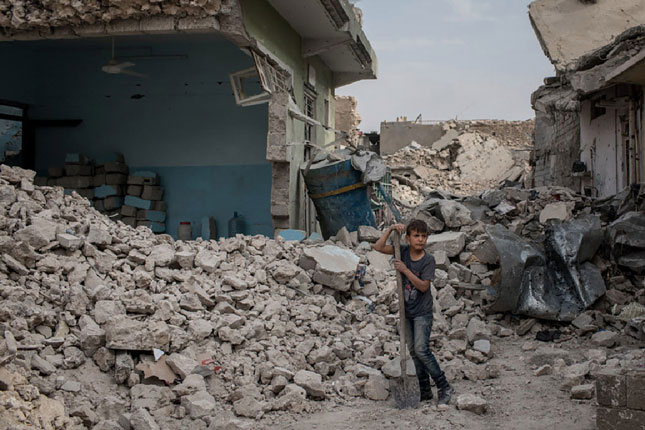 Cuộc chiến chống IS làm nhiều khu vực ở Iraq bị tàn phá. Ảnh: Getty Images
