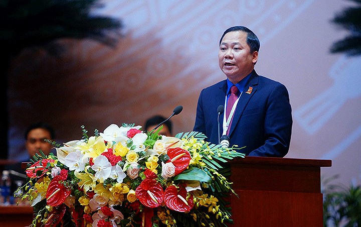 Anh Nguyễn Phi Long - Bí thư BCH Trung ương Đoàn khóa X, Chủ tịch Hội LHTN Việt Nam thay mặt Đoàn Chủ tịch Đại hội trình bày Diễn văn khai mạc.