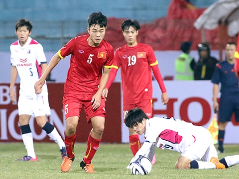 Xuân Trường và các đồng đội U23 Việt Nam từng thua U23 Hàn Quốc 1-2 tại Vòng loại U23 châu Á 2018