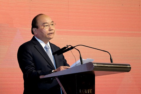 Thủ tướng Nguyễn Xuân Phúc phát biểu tại Diễn đàn. Ảnh: VGP