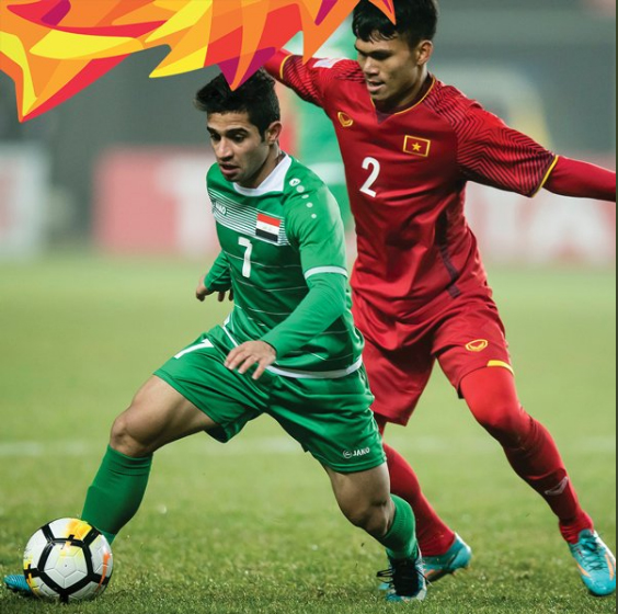 Ý chí, sự quả cảm cùng tâm lý thoải mái đã giúp các cầu thủ U23 Việt Nam (áo đỏ) giành được chiến thắng bất ngờ nhưng hoàn toàn xứng đáng trước U23 Iraq (áo xanh).