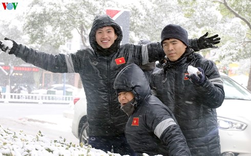 Tuyết rơi nặng hạt tại Thường Châu. (Ảnh: Thành Lương)