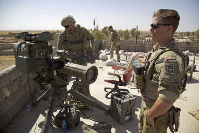 Binh sĩ Mỹ tại làng Abu Ghaddur, phía đông thành phố Tal Afar của Iraq. Ảnh: AP