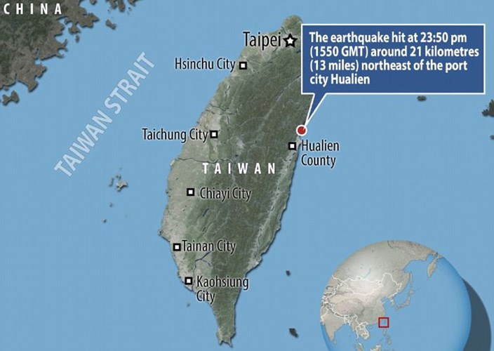 Người dân tại những nơi xa như Đài Bắc, Đào Viên cũng cảm nhận được cơn rung lắc. Ảnh: Daily Mail.