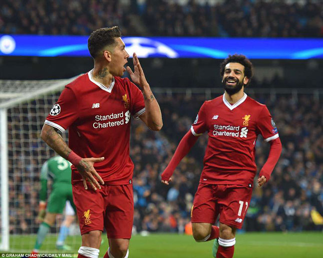 Với bộ ba tấn công đáng sợ gồm Firmino (trái) - Salah (phải) và Sane, Liverpool hoàn toàn đủ sức chinh phục AS Roma ngay tại Anfield. Ảnh: GRAHAM CHADWICK